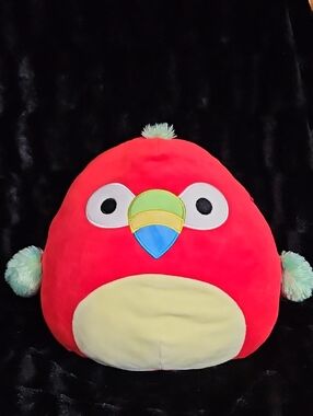 SQUISHMALLOWS 12" Paco the Red Parrot Plush Stuffed Animal Toy - Tri-color Beak